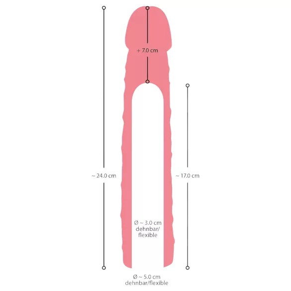 Nature Skin - penis podaljšek in odebelitev - 24 cm