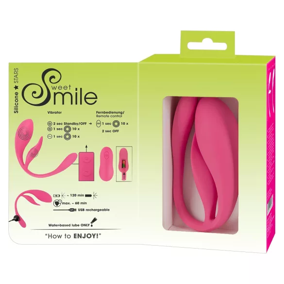 SMILE - vibracijsko jajce na daljinsko upravljanje - akumulatorsko - roza