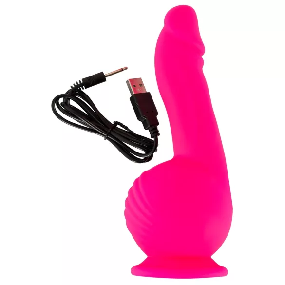 SMILE Powerful - vibracijski dildo z dvema motorjema - roza - polnilni