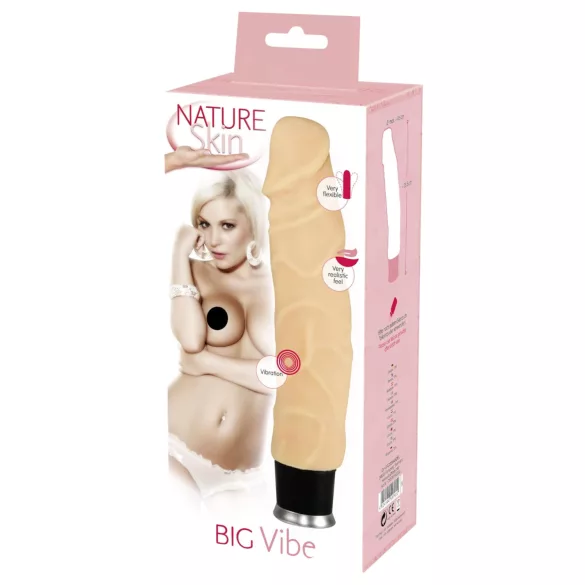 Nature Skin - realistični vibrator - kožna barva 23 cm