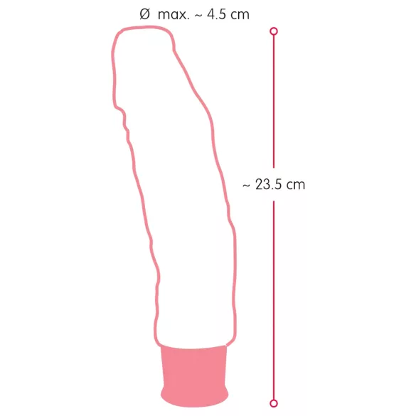 Nature Skin - realistični vibrator - kožna barva 23 cm