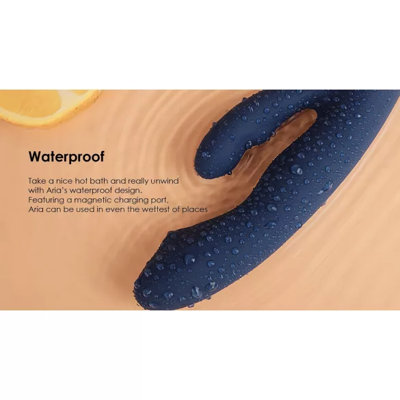 Svakom Aylin - pulzirajoči vibrator s stimulatorjem klitorisa - modra, polnilna