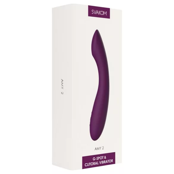 Svakom Amy 2 - polnilni, vodoodporni vibrator za G-točko (vijoličen)