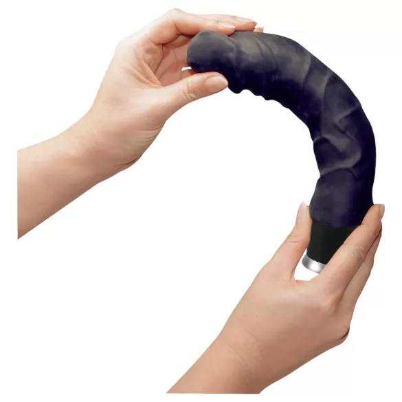 Nature Skin - realistični vibrator - črn - 22 cm