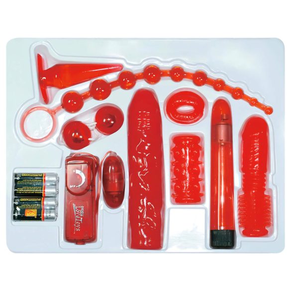 You2Toys - vibratorski komplet - rdeče vrtnice - 9 delni set