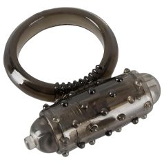 You2Toys - silikonski vibrirajoči erekcijski obroč - črn