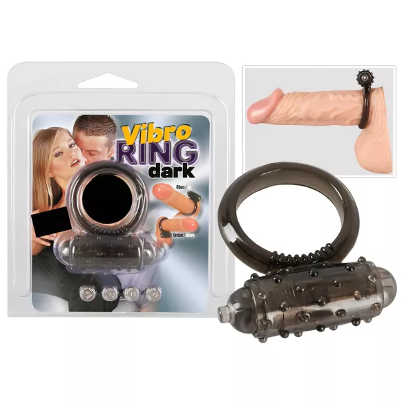 You2Toys - silikonski vibrirajoči erekcijski obroč - črn