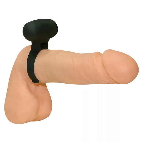 Črni vibrirajoči obroč za penis