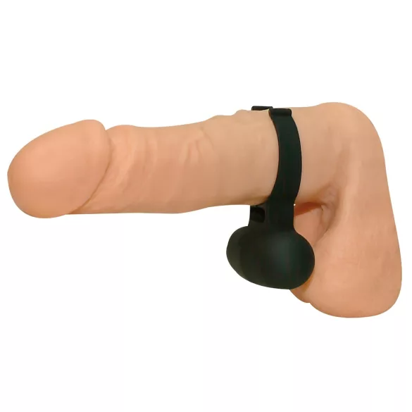 Črni vibrirajoči obroč za penis