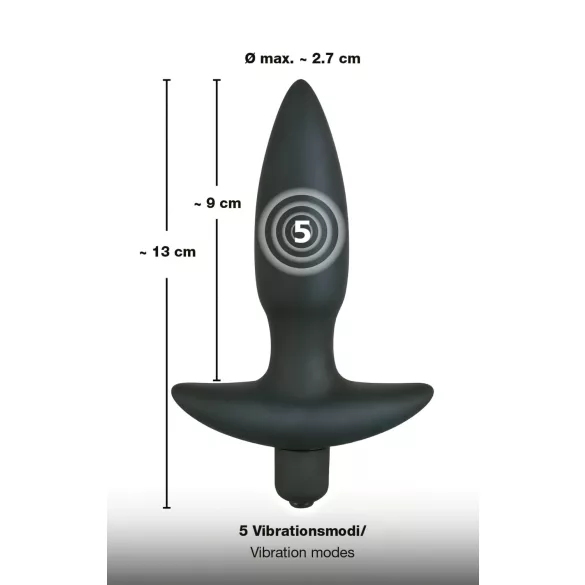 Vibrator za analni čep Black Velvets - majhen