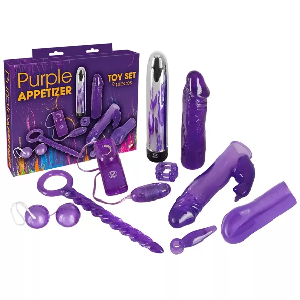 You2Toys - vibratorni komplet 9-delni - vijolična