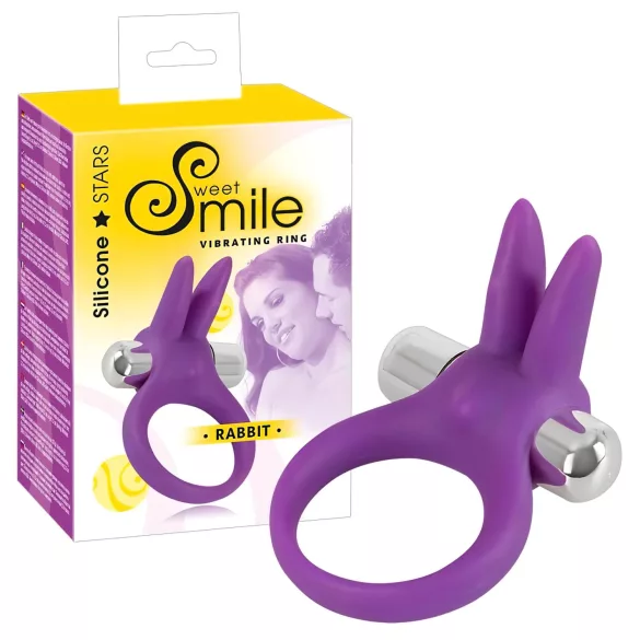SMILE - vibracijski obroč za penis s klitorisalnim stimulatorjem - vijoličen