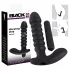 Black Velvets - vibrator z rebrasto teksturo - srednji - črn