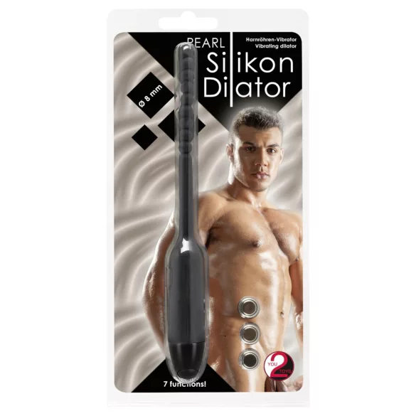 You2Toys - dilatator za sečnico z vibracijo - kroglice - 0,8 cm - črn