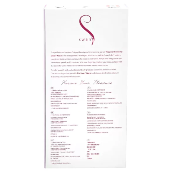 The Swan Wand - masažni vibrator - akumulatorski - roza