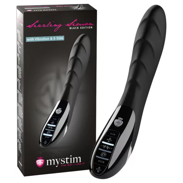 mystim Sizzling Simon - elektro vibrator - vibracije in stimulacija - črna