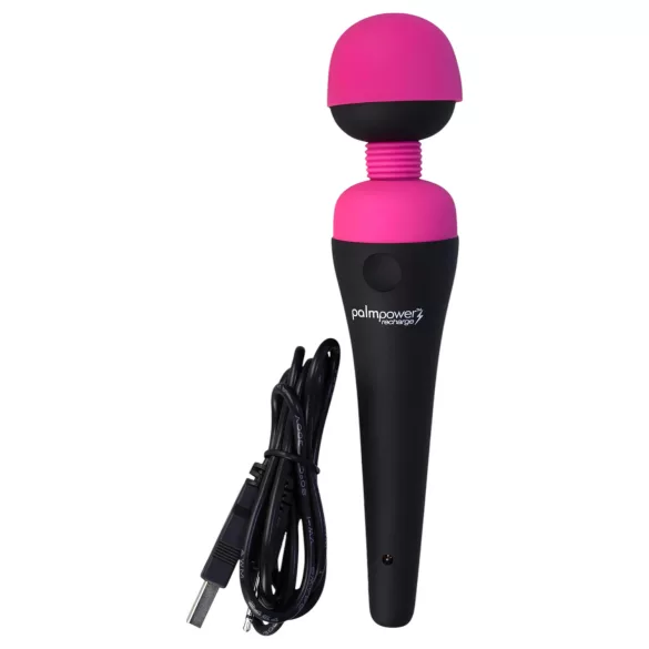 PalmPower Wand - vibrator za masažo - polnjenje - roza črna