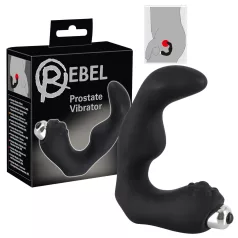 Rebel - vibracijski stimulator prostate - upognjen - črn
