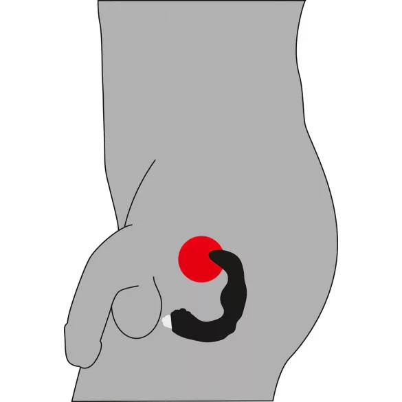 Rebel - vibracijski stimulator prostate - upognjen - črn