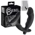 Rebel - vibracijski analni čep za prostato s penisom (črn)
