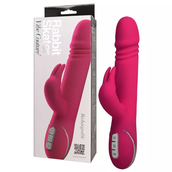 Vibe Couture Rabbit Skater - zajčji vibrator s potiskanjem - roza