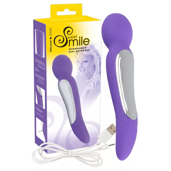 SMILE Wand - vibrator za masažo z 2 motorjema - vijolična
