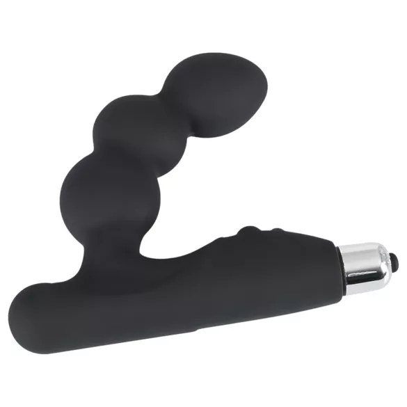 Rebel - vibrator za prostato z bunkicami - črna