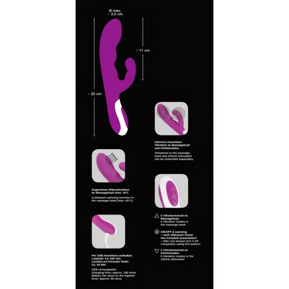 Javida - vibrator za stimulacijo klitorisa z gretjem - roza