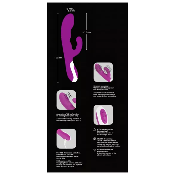 Javida - grelni vibrator za draženje klitorisa (vijoličen)