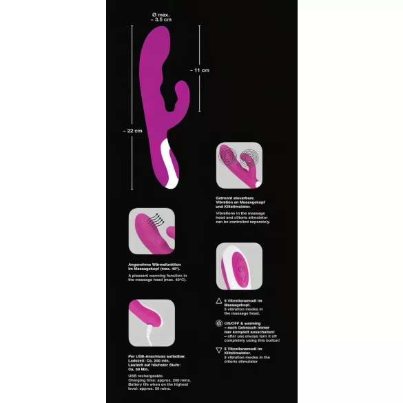 Javida - vibrator za stimulacijo klitorisa z gretjem - roza