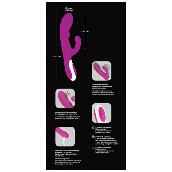 Javida - grelni vibrator za draženje klitorisa (vijoličen)