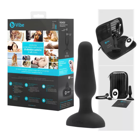 b-Vibe Novice - analni vibrator za začetnike - črna