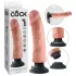 King Cock - realistični vibrator z vakuumskim podstavkom 23 cm - naravna barva