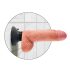 King Cock - vibrirajoči dildo z vakumskim nastavkom - 18 cm - naravno