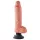King Cock - vibracijski dildo s priseskom - 25 cm - naravna barva