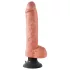 King Cock - vibracijski dildo s priseskom - 25 cm - naravna barva