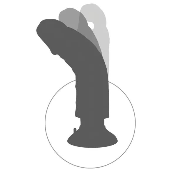 King Cock - vibracijski dildo s priseskom - 25 cm - naravna barva