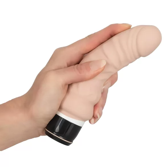 You2Toys - vibrator s stimulacijo - silikon - naravna barva