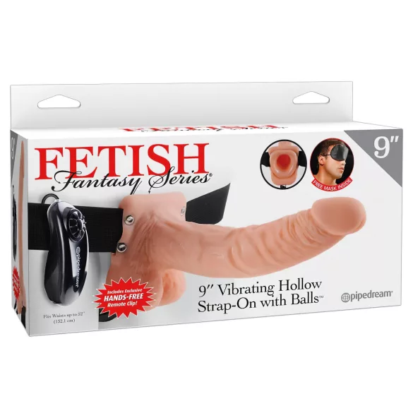 Fetish Strap-on 9 - nastavljiv strap-on vibrator - naravna barva