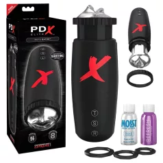   PDX Moto Bator - masturbator z vakuumom in premikajočimi ustnicami - črna
