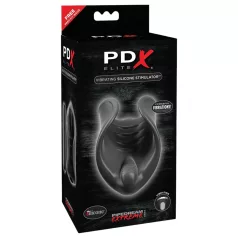 PDX Elite - vibrator za penis - silikonski - črne barve