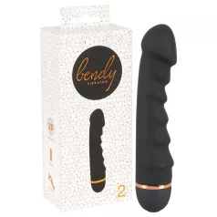 You2Toys - vibrator z rebrasti površino - upogljiv - črna