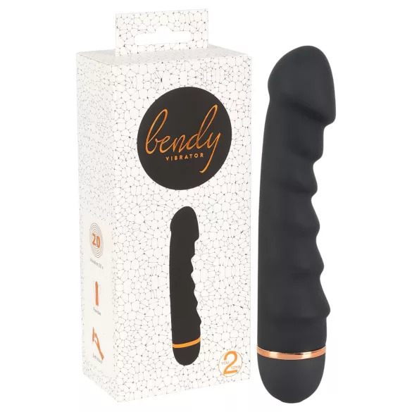 You2Toys - vibrator z rebrasti površino - upogljiv - črna