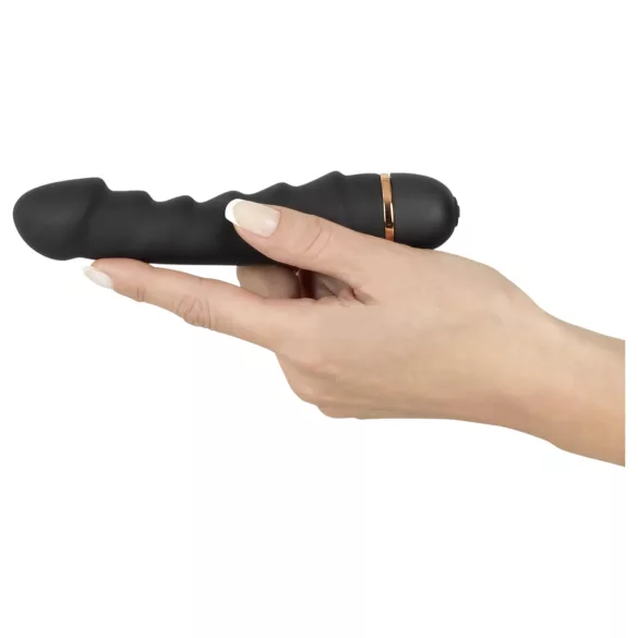 You2Toys - vibrator z rebrasti površino - upogljiv - črna