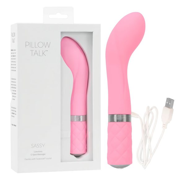 Pillow Talk Sassy - polnilni G-točka vibrator (roza)