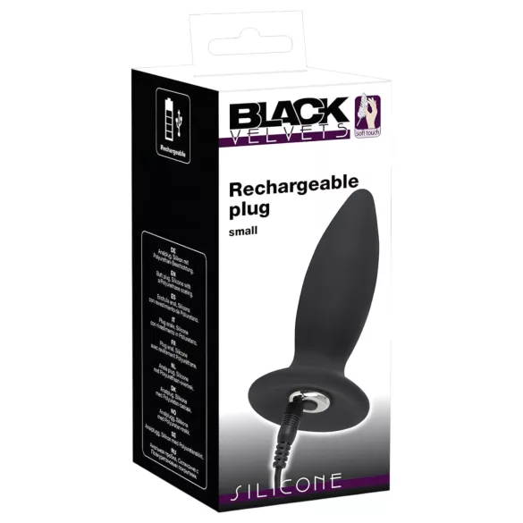 Black Velvets - analni vibrator za začetnike - polnilni, majhen, črn