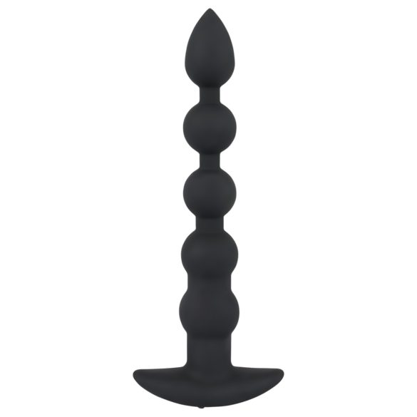 Black Velvet - polnilni analni vibrator z 5 kroglicami (črn)