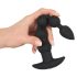 Black Velvet - polnilni analni vibrator z 5 kroglicami (črn)