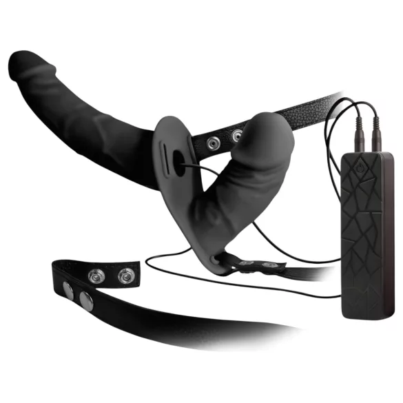 Double Thruster - pripenjalni dvojni vibrator - črna