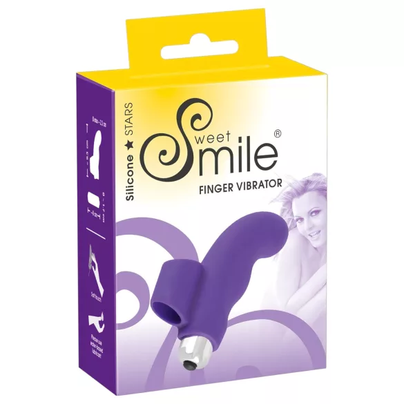 SMILE - ujjni vibrator - valovita oblika - silikon vijolična